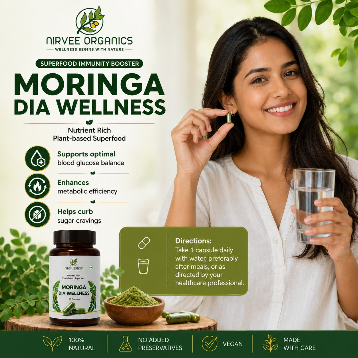 Moringa Dia Wellness Capsules | Blood Sugar Support | Herbal Formula