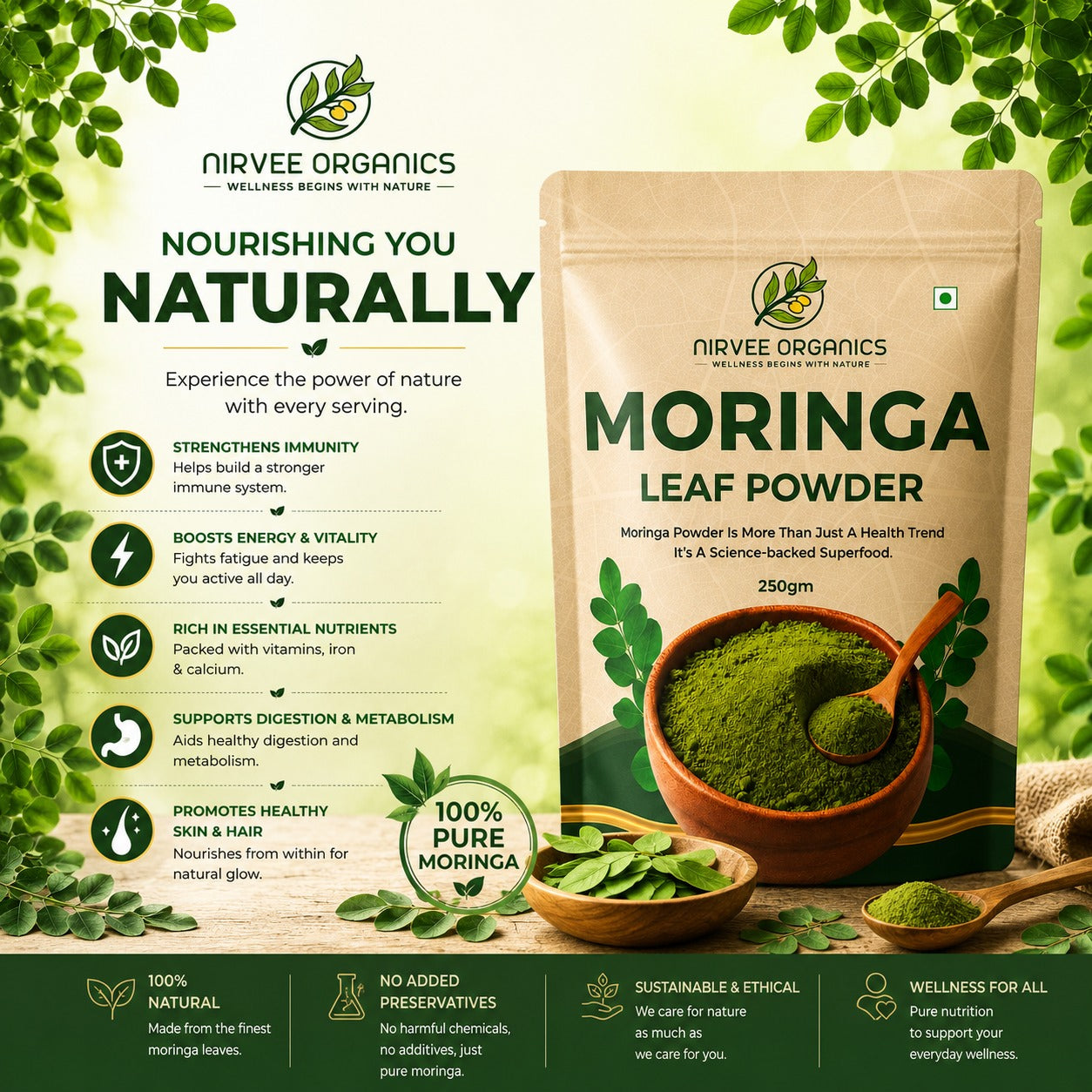 Moringa Leaf Powder & Moringa ACV  | 100% Pure & Natural
