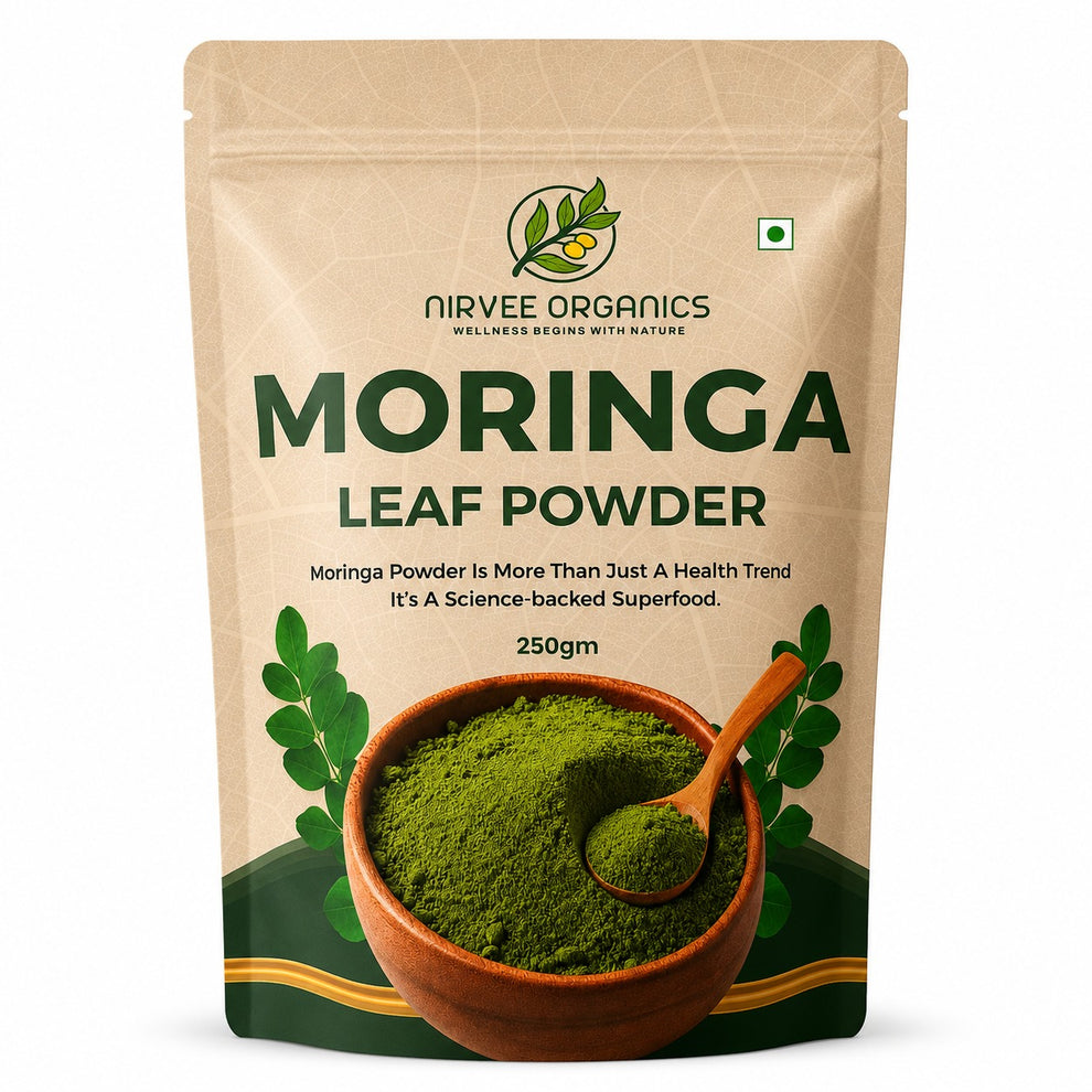 Nirvee Organics Moringa Leaf Powder 250g Front Packaging