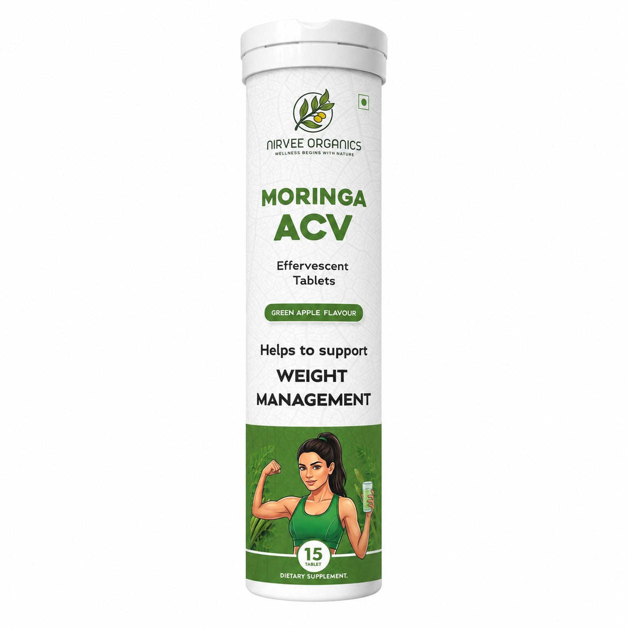 Moringa ACV Effervescent Tablets | Weight Management Support | Green Apple Flavour