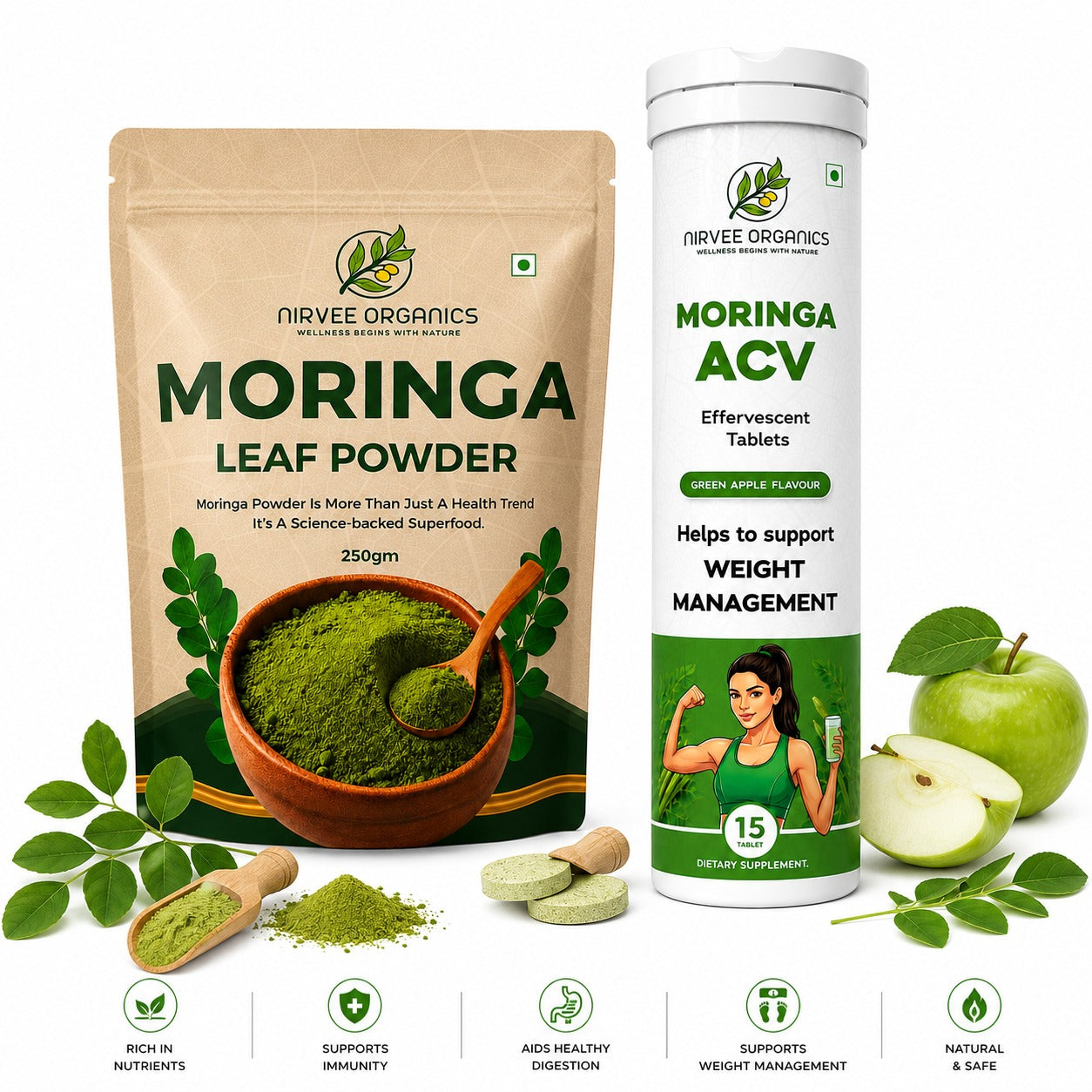Moringa Leaf Powder & Moringa ACV  | 100% Pure & Natural