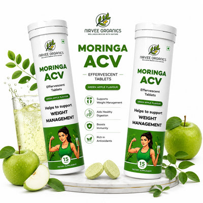 Moringa ACV Effervescent Tablets Pack Of 2 | Weight Management Support | Green Apple Flavour