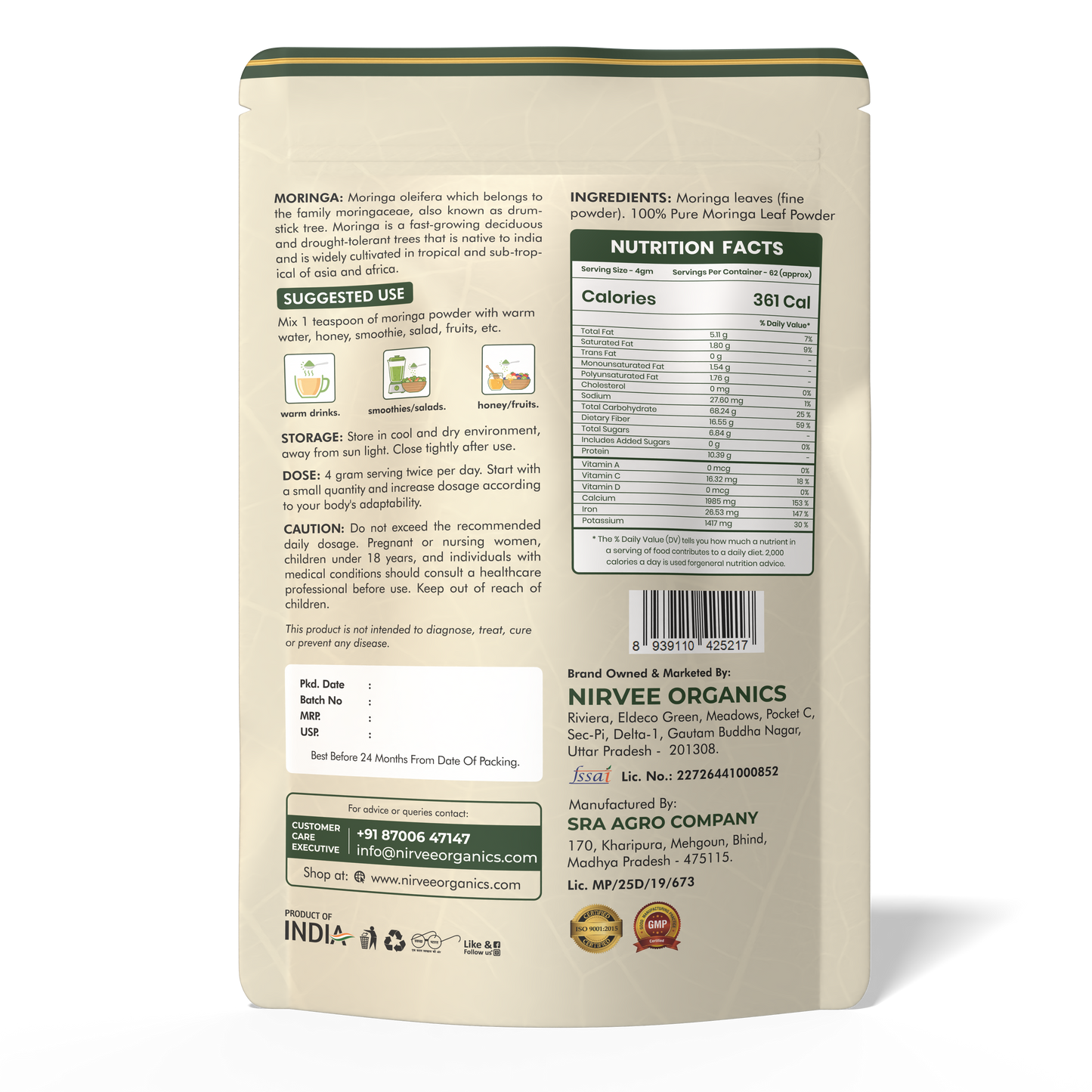 Moringa Leaf Powder & Moringa ACV  | 100% Pure & Natural